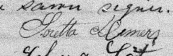 Signature de Loretta Demers: 25 octobre 1898 Signature de Loretta Demers: 25 octobre 1898