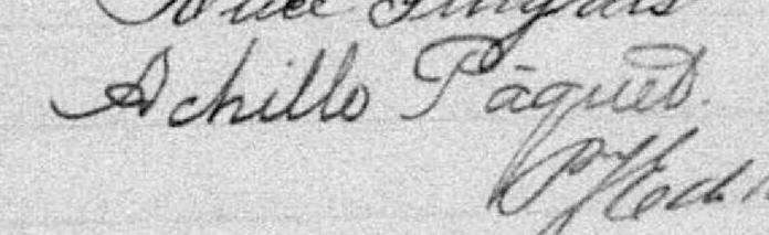 Signature de Achille Pâquet: 2 septembre 1896 Signature de Achille Pâquet: 2 septembre 1896