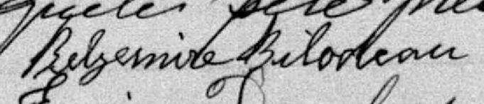 Signature de Belzemire Bilodeau: 7 mars 1891 Signature de Belzemire Bilodeau: 7 mars 1891