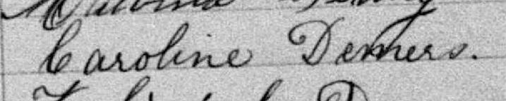 Signature de Caroline Demers: 24 août 1886 Signature de Caroline Demers: 24 août 1886