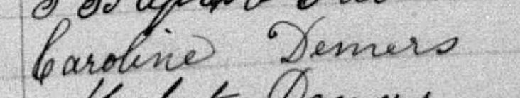 Signature de Caroline Demers: 30 décembre 1892 Signature de Caroline Demers: 30 décembre 1892