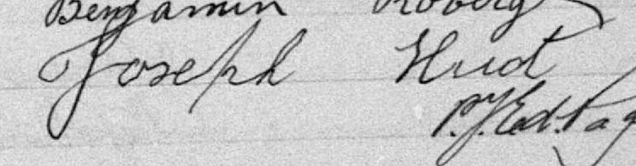 Signature de Joseph Huot: 30 janvier 1900 Signature de Joseph Huot: 30 janvier 1900