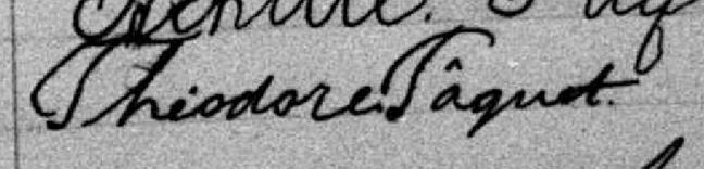 Signature de Théodre Pâquet: 25 mai 1892 Signature de Théodre Pâquet: 25 mai 1892