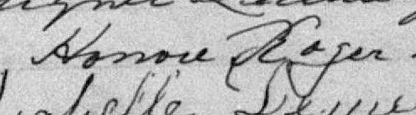 Signature de Honore Roger: 14 février 1900 Signature de Honore Roger: 14 février 1900