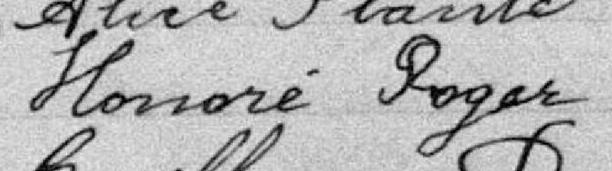 Signature de Honoré Roger: 25 mai 1900 Signature de Honoré Roger: 25 mai 1900