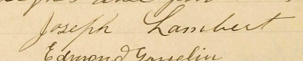 Signature de Joseph Lambert: 16 avril 1901 Signature de Joseph Lambert: 16 avril 1901