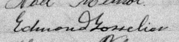 Signature de Edmond Gosselin: 30 mars 1897 Signature de Edmond Gosselin: 30 mars 1897