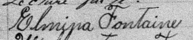 Signature de Elmina Fontaine: 17 août 1897 Signature de Elmina Fontaine: 17 août 1897