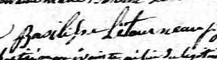Signature de Basilisse Létourneau: 5 mars 1835 Signature de Basilisse Létourneau: 5 mars 1835