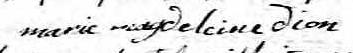 Signature de Marie Magdeleine Dion: 29 octobre 1811 Signature de Marie Magdeleine Dion: 29 octobre 1811