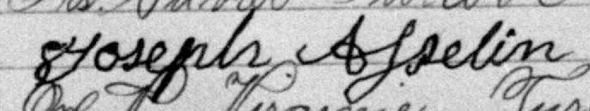 Signature de Joseph Asselin: 6 juillet 1891 Signature de Joseph Asselin: 6 juillet 1891