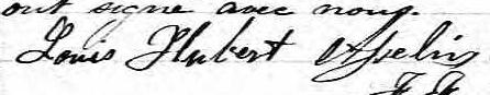 Signature de Louis Hubert Asselin: 9 mars 1862 Signature de Louis Hubert Asselin: 9 mars 1862