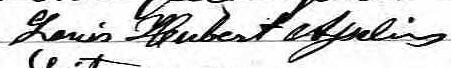 Signature de Louis Hubert Asselin: 16 septembre 1874 Signature de Louis Hubert Asselin: 16 septembre 1874