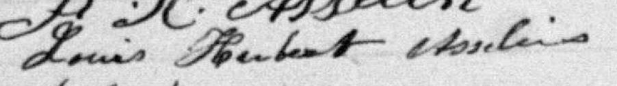 Signature de Louis Hubert Asselin: 23 juillet 1890 Signature de Louis Hubert Asselin: 23 juillet 1890