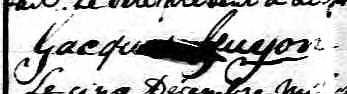 Signature de Jacques Guyon: 28 novembre 1838 Signature de Jacques Guyon: 28 novembre 1838