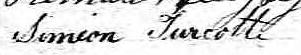 Signature de Siméon Turcotte: 19 août 1866 Signature de Siméon Turcotte: 19 août 1866
