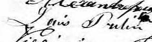 Signature de Louis Poulin: 6 janvier 1861 Signature de Louis Poulin: 6 janvier 1861