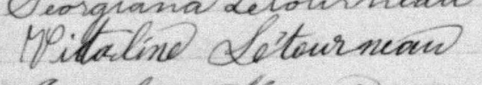 Signature de Vitaline Létourneau: 7 février 1888 Signature de Vitaline Létourneau: 7 février 1888