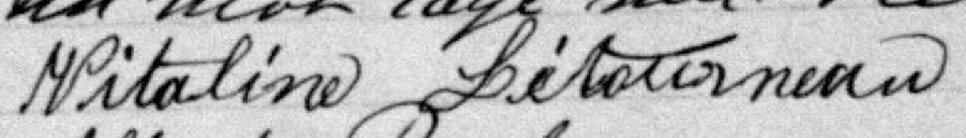 Signature de Vitaline Létourneau: 6 septembre 1895 Signature de Vitaline Létourneau: 6 septembre 1895