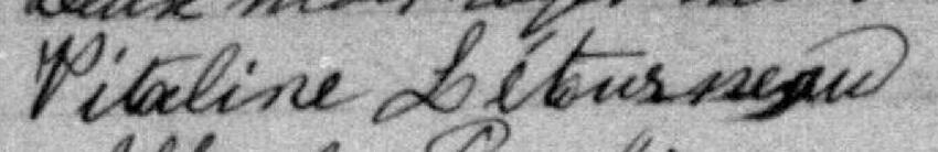 Signature de Vitaline Létourneau: 24 février 1896 Signature de Vitaline Létourneau: 24 février 1896