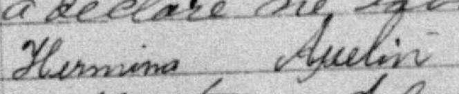 Signature de Hermina Asselin: 6 avril 1891 Signature de Hermina Asselin: 6 avril 1891