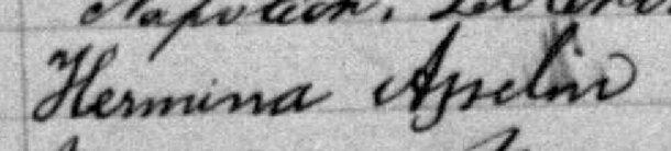 Signature de Hermina Asselin: 29 février 1892 Signature de Hermina Asselin: 29 février 1892