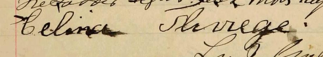 Signature de Celina Thiviege: 2 octobre 1901 Signature de Celina Thiviege: 2 octobre 1901