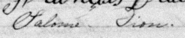 Signature de Salomé Dion: 6 mars 1876 Signature de Salomé Dion: 6 mars 1876