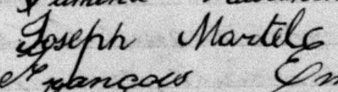 Signature de Joseph Martel: 16 juillet 1878 Signature de Joseph Martel: 16 juillet 1878