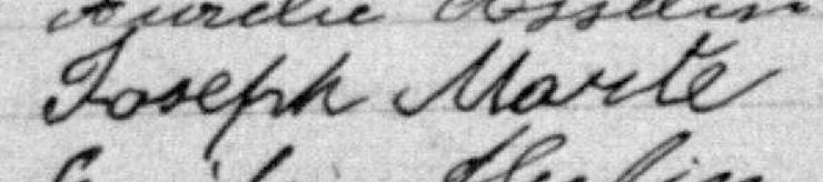 Signature de Joseph Marte: 8 novembre 1881 Signature de Joseph Marte: 8 novembre 1881
