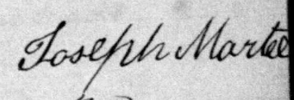 Signature de Joseph Martel: 11 mars 1883 Signature de Joseph Martel: 11 mars 1883
