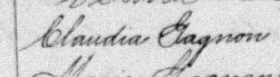 Signature de Claudia Gagnon: 20 avril 1880 Signature de Claudia Gagnon: 20 avril 1880