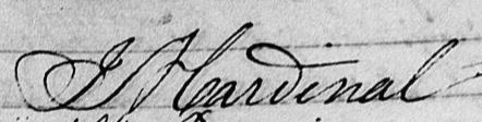 Signature de J N Cardinal: 1829
