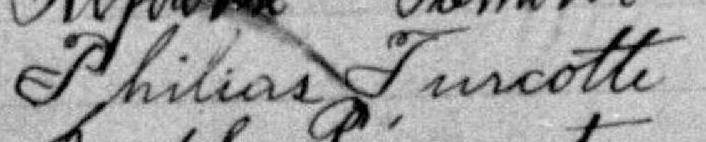 Signature de Philias Turcotte: 9 janvier 1894 Signature de Philias Turcotte: 9 janvier 1894