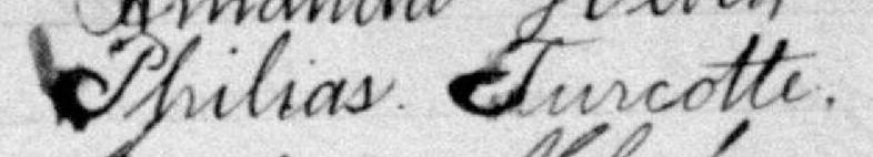 Signature de Philias Turcotte: 15 avril 1896 Signature de Philias Turcotte: 15 avril 1896