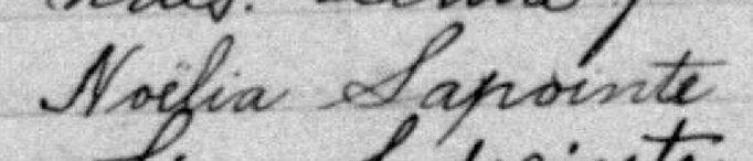 Signature de Noëlia Lapointe: 2 septembre 1895 Signature de Noëlia Lapointe: 2 septembre 1895