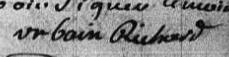 Signature d'Urbain Richard: 14 février 1804 Signature d'Urbain Richard: 14 février 1804