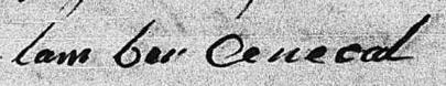 Signature de Lamber Cenecal: 21 juin 1800 Signature de Lamber Cenecal: 21 juin 1800
