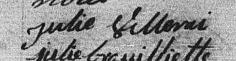 Signature de Julie Villerai: 28 septembre 1801 Signature de Julie Villerai: 28 septembre 1801