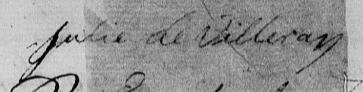 Signature de Julie de Villeray: 24 septembre 1814 Signature de Julie de Villeray: 24 septembre 1814