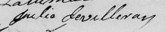 Signature de Julie Devilleray: 11 octobre 1825 Signature de Julie Devilleray: 11 octobre 1825