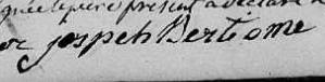 Signature de Jospeh Bertiome: 25 avril 1815 Signature de Jospeh Bertiome: 25 avril 1815