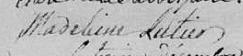 Signature de Madeleine Lutier: 12 décembre 1812 Signature de Madeleine Lutier: 12 décembre 1812