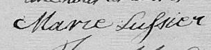 Signature de Marie Lussier: premier février 1831 Signature de Marie Lussier: premier février 1831