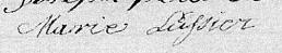 Signature de Marie Lussier: premier mars 1838 Signature de Marie Lussier: premier mars 1838