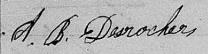 Signature de A. B. Desrochers: 29 octobre 1876 Signature de A. B. Desrochers: 29 octobre 1876