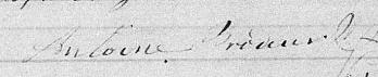 Signature de Antoine Brodeur: 5 septembre 1836 Signature de Antoine Brodeur: 5 septembre 1836