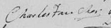 Signature de Charles Faucher: 7 janvier 1818 Signature de Charles Faucher: 7 janvier 1818