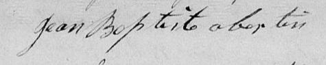 Signature de Jean Baptiste Obertin: 17 novembre 1827 Signature de Jean Baptiste Obertin: 17 novembre 1827