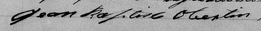 Signature de Jean Baptiste Obertin: 9 mars 1857 Signature de Jean Baptiste Obertin: 9 mars 1857
